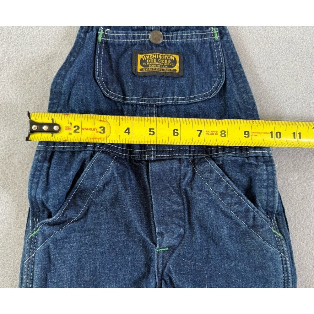 Vintage Washington Dee Cee Overalls Baby Toddler 18-24 Months 1970s Blue Denim - Picture 9 of 12